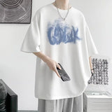 AIDASE  -  Fashion Loose Printed Letter Casual T-Shirts Men Clothing Summer New Oversized All-match Tops Korean Short Sleeve Tee Shirt aidase-shop