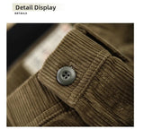 AIDASE  -  Loose Straight Leg Corduroy Men's Pants Spring Autumn New American Retro High Waist Wide Leg Casual Trousers for Men aidase-shop
