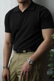 AIDASE  -  Summer Lightweight  Knitted Shirt Short Sleeve Turn-down Collar Men's Business Casual  Color American Retro T-shirt aidase-shop
