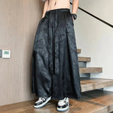 AIDASE  -  New Chinese Style Men's Summer Ice Silk Quick Dry Satin Acetate Loose Straight Leg Wide Leg Modified Song Pants Horse Face Skirt aidase-shop