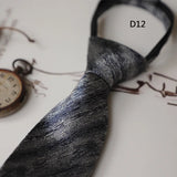 AIDASE  -  New Retro Brown Lazy Zipper Ties For Men Italian Polka Dot Formal Business Neckties 8cm Flower Striped Silk Tie Suit Accessories aidase-shop