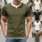 AIDASE  -  Men'S Summer Embroidered Casual Pullover Mens T Shirt Casual Stretch Crewneck Short Sleeve Tees Gym Workout Ribbing Ropa Hombre aidase-shop