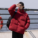 Harajuku Mens Navy Parkas Warm Thicken Korean Fashion Coats Winter Casual Jacket Male Streetwear Hip Hop Coat Woman Parkas aidase-shop
