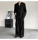 AIDASE  -  Spring Niche Suit Darkwear V-neck Chinese Men's Suit Jacket Solid Color Korea Fashion Male Tops aidase-shop