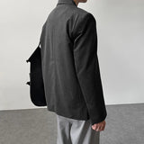 AIDASE  -  Men Striped Blazer Lapel Long Sleeve Button Casual Male Suit Streetwear Elegant Fashion Thin Coats Men Blazer S-5XL aidase-shop