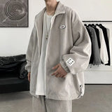 Aidase Corduroy Jacket for Men Trendy Instagram Brand Japanese Loose Fit Plus Size Clothes Stand Up Collar Baseball Jacket