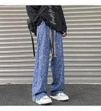 AIDASE  -  Creative Tie-Dye Casual Pants Men's American High Street Trend Straight Leg Stylish Sportswear aidase-shop