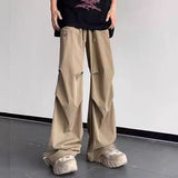 AIDASE  -  Quick Drying Male Cargo Pants Summer Loose Straight Wide Leg Trousers American Style Trend Cool Casual Clothing aidase-shop