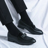 AIDASE  -  British Business shoes Men Yuppie Social Leather Men Brogue Shoe Wedding Men's Dress Formal Shoes Large Size 48 Bow Loafers Male aidase-shop