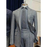 Aidase Men Suits 2 Pieces Peaked Lapel Long Jacket Suits Casual Overcoat Formal Business Daily Tailored aidase-shop