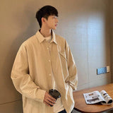 AIDASE  -  2025 Summer New Fashion Men Shirts Striped Long Sleeve Lapel Single-breasted Design Korean Style Trendy Men's Tops 21E6706 aidase-shop