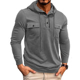 AIDASE  -  Spring Autumn Men's Hoodies Fashion Loose Solid Hooded Sweatshirts Men Casual Long Sleeve Vintage Sports Hoodie Male Streetwear aidase-shop