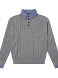 AIDASE  -  Retro Japanese Sle Long Sve Knitted Sweater Men Women Spring Autumn Versatile Striped Patchwork Twist Knitwear aidase-shop