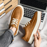 Aidase New Brown Casual Shoes Classic Frosted Leather Men Soft Loafers Men Flats Comfortable Driving Shoes Lace Up Loafers Moccasins aidase-shop