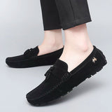 AIDASE  -  Summer New Driving Flats Stylish Style Male Moccasins Business Shoes Fashion Trendy Lazy Loafers Suede Leather Mens Casual Shoes aidase-shop