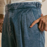 Aidase High Quality Double Pleated Jeans Straight Tube Loose Washed High Grade Casual Pant Men Dress Trouser Straight Leg Pant Naples aidase-shop
