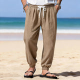 AIDASE  -  Men's Lightweight Textured Beach Pants Drawstring Waist Jogger Trousers Casual Loose Fit Summer Bot for Vaion aidase-shop