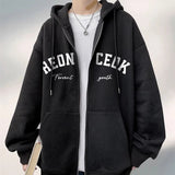AIDASE  -  American Streetwear Letter Printed Zip Up Hoodies Men's New Hip Hop Long Sleeve Hoody Sweatshirts Oversized Y2K Tracksuit aidase-shop
