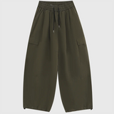 AIDASE  -  100% Cotton Men Cargo Pants Japanese Hip Hop Vintage Wide Leg Straight Regulate Trouser Leg Big Pocket Y2K Drawstring Bloomers aidase-shop