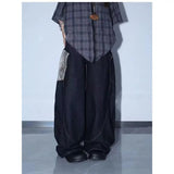 AIDASE  -  American High Street Snake Skin Pattern Large ket Jeans Men Summer Trendy Brand Waed Loose Casual Wide Leg Knife Pants aidase-shop