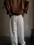 AIDASE  -  Breathable Ice Silk Ribbed Trousers Mens Summer New Casual Straight Pants Men Stylish Striped Textured Pants Old Money Aesthetic aidase-shop
