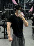 AIDASE  -  American Sle Fitn Training ort Sve T-irt Qui Dry Heavy oulder Sve Tight Muscle Slim Fit f Sve for Men aidase-shop