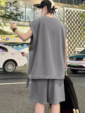 AIDASE  -  Casual Sports Suit Men's Spring and Summer Vest Vest Shorts Two-piece Set Loose Sleeveless T-shirt Outfit aidase-shop