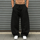 AIDASE  -  Men'S Sporty Versatile Wide Leg Casual Sweatpants Mens Comfortable Quick Drying Elastic High Waist Trousers With Pockets aidase-shop