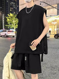 AIDASE  -  Casual Sports Suit Men's Spring and Summer Vest Vest Shorts Two-piece Set Loose Sleeveless T-shirt Outfit aidase-shop