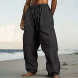 AIDASE  -  Men's Outdoor Fashion Casual Pants Beach Straight-leg Solid Color Comfortable aidase-shop
