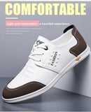 AIDASE  -  Men's Casual Leather Shoes Knot Business Leisure British Style round Toe Low Heel Anti-Slip Leather Lined Rubber Bottom aidase-shop
