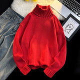 AIDASE  -  New Autumn Winter Men Turtleneck Sweater Pullover Tops Male Solid Color Loose Jumpers Mens Long Sleeve Knitted Tops P106 aidase-shop
