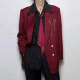 AIDASE  -  Temperament Casual Male Blazer Double Breasted Long Sleeve Personality Decoration Fashion Handsome Men's Suit Coat 21E6875 aidase-shop