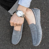 AIDASE  -  Men's Loafers Hot Selling Spring Autumn Men's Suede Leather Shoes for Commuting Massage Sole Flat Bottomed Walking Shoes aidase-shop