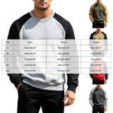 AIDASE  -  Men's Casual Loose Color Patch Shoulder Sleeved Pullover Trendy Round Neck Men's Clothing Tan Sweatshirt Men aidase-shop