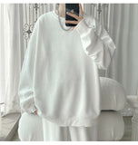Hoodies Jacquard Sweatshirt Mens White Pullover Streetwear Casual Fashion Clothes Mens Oversized Korean Harajuku T Shirt aidase-shop