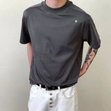 AIDASE  -  Simple Men's Tees Round Neck Embroidery Contrast Color Casual Tops Short Sleeved Summer Korean Style Male T-shirts 9W3220 aidase-shop