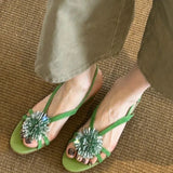 AIDASE  -  Fashion Sexy Hollow Out Strange Style Female Shoes Woman Sandals Summer Crystal Flower Decoration High Heel Ladies Slippers aidase-shop