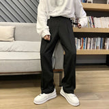 AIDASE  -  Fluid Khaki Trousers for Men Draped Wide Leg Man Suits Pants Formal High Quality Work Wear Tailoring Slacks Thin Casual Fashion aidase-shop