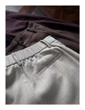 AIDASE  -  Old Money Style Linen Casual Pants for Men, Summer Thin Breathable Lightweight, High Waist, Straight Wide Leg, Micro Flare Suit aidase-shop