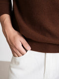 AIDASE  -  Solid Color Knitted Polo Shirts Men 2026 Spring Autumn Daily Casual Long Sleeve Slim Jumper Tops Mens Fashion Polo Sweater aidase-shop