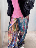 AIDASE  -  Casual Wide Leg Jeans Men Women Print Loose Long Trousers Straight Leg Pants Spring Summer Design Graffiti Paintings aidase-shop