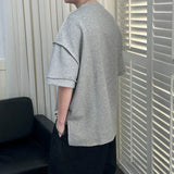 AIDASE  -  Fashion Men T-shirt Personality Three-dimensional Design Round Neck Short Sleeve Solid Color Loose Casual Male Tees aidase-shop