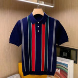 Aidase High Quality Summer New Men's Knitting Short Sleeve T-Shirt Men Casual Button Fashion Top Fashion Polo Shirt