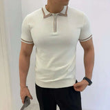AIDASE  -  Ice Silk Knitted Thin Short Sleeved Men T-shirt Half Sleeved 2025 American Korea Fashion Male Tops Loose aidase-shop