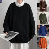 AIDASE  -  Men's Spring Autumn Winter Knitted Sweater Casual Loose Fit Base Layer Versatile Outerwear Korean Style Winter Essential