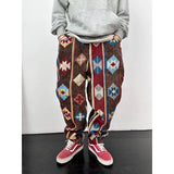 Aidase American Streetwear Geometric Pattern Casual Pants Men Clothing Ethnic Style Jacquard Cargo Trousers Harajuku High Quality Pants aidase-shop