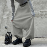 AIDASE  -  Men Pants Solid Color Elastic Waist Joggers Loose Trousers Men Streetwear Fashion Casual Male Drop-crotch Pants S-5XL aidase-shop