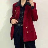 AIDASE  -  Temperament Casual Male Blazer Double Breasted Long Sleeve Personality Decoration Fashion Handsome Men's Suit Coat 21E6875 aidase-shop