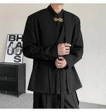 AIDASE  -  Spring Niche Suit Darkwear V-neck Chinese Men's Suit Jacket Solid Color Korea Fashion Male Tops aidase-shop
